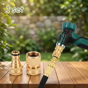 📦 Effortless Snap On Design | 1 Set Heavy Duty Hose Quick Connector | Solid Brass Garden Hose Quick Fittings