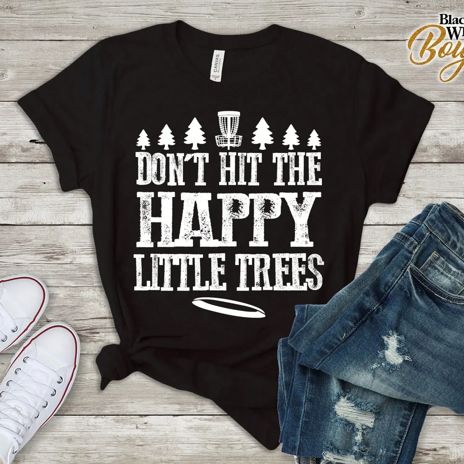 Disc Golf Shirt Disc Golf Family Premium Shirt For Teen Funny Distressed Tee Happy Little Tree Tren Dy Disc Golf Shirt