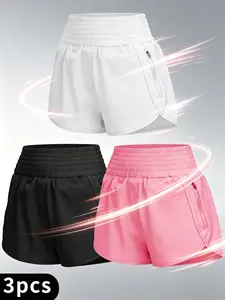 Women's Quick-Dry High Waist Form-Fitting Breathable Running Skort Lined Athletic Skirt with Mesh Side Pockets Moisture Wicking