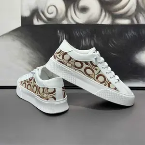 Bdhjydb Men'S White Sneakers Breathable Casual Shoes Embroidered And Printed Trendy Sports Shoes Soft-Soled Board Shoes