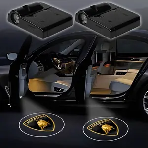 2pcs LED Car Door Welcome Light, Car Emblem Projector Light for Lamborghini Lp570 Lp610 Urus Lp700 Lp770 Gallardo Aventador