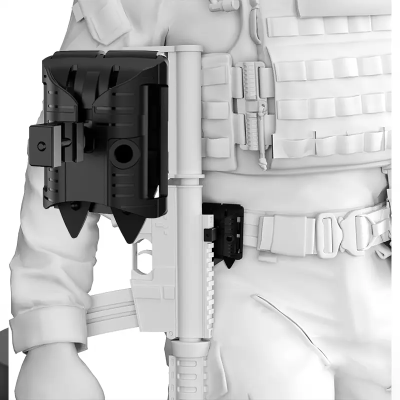Universal Tactical Gun Holster for AR10, AK, AR15, M4, M16 - Left/Right Compatible, Guide Rail-Fit Plate, Airsoft Pouch, Hunting Accessory, Tactical Equipment