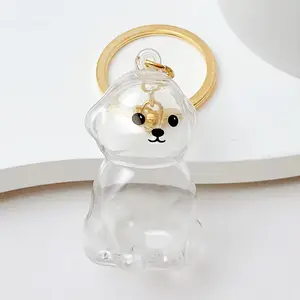 Dogs Hair Storage Pendant Cute Keychain Bag Pendant Couple Car Key Chains Jewelry Souvenir Collection Gift Decor Dog Accessories