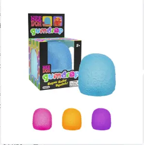NeeDoh Gumdrop – Gumdrop-Shaped Sensory Toy with Groovy Squeeze, 4 Assorted Colors (One Random Color)