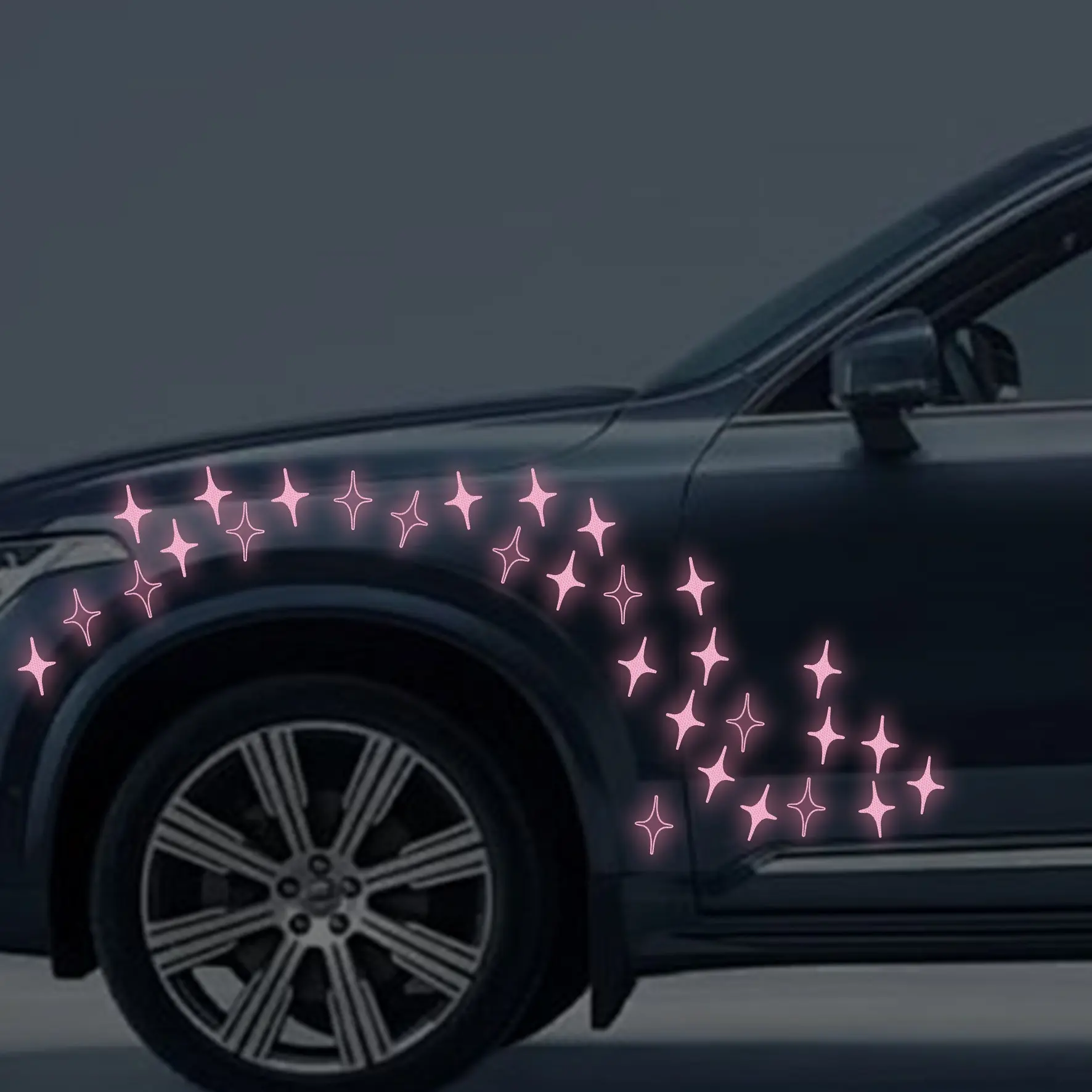30pcs Star Car DIY Reflective Stickers, Self-Adhesive Waterproof Vinyl Decals, Automotive Decals, Night Driving, for Cars Trucks Suvs, Universal car sticker, Fun Gift Stickers, Easy Application