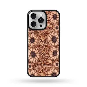 Faux Leather Sunflowers Phone Case