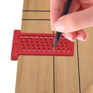 Aluminum Alloy Pocket Precision T-Ruler, Metric/Inch Marking Gauge for Woodworking, Carpentry, Durable, Compact, and Accurate Scribing Ruler, Grid Lines Ruler, Measuring Marking Tool, Measuring Instrument