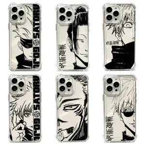 JJK Anime J-Jujutsus Kaisens Gojo Shockproof Clear Phone Case for IPhone 17, 16, 15, 14, 13, 12, 11 Pro Air Plus Pro Max Anime Manga Cover Gift. Sukuna Matte Transparent Back Cover