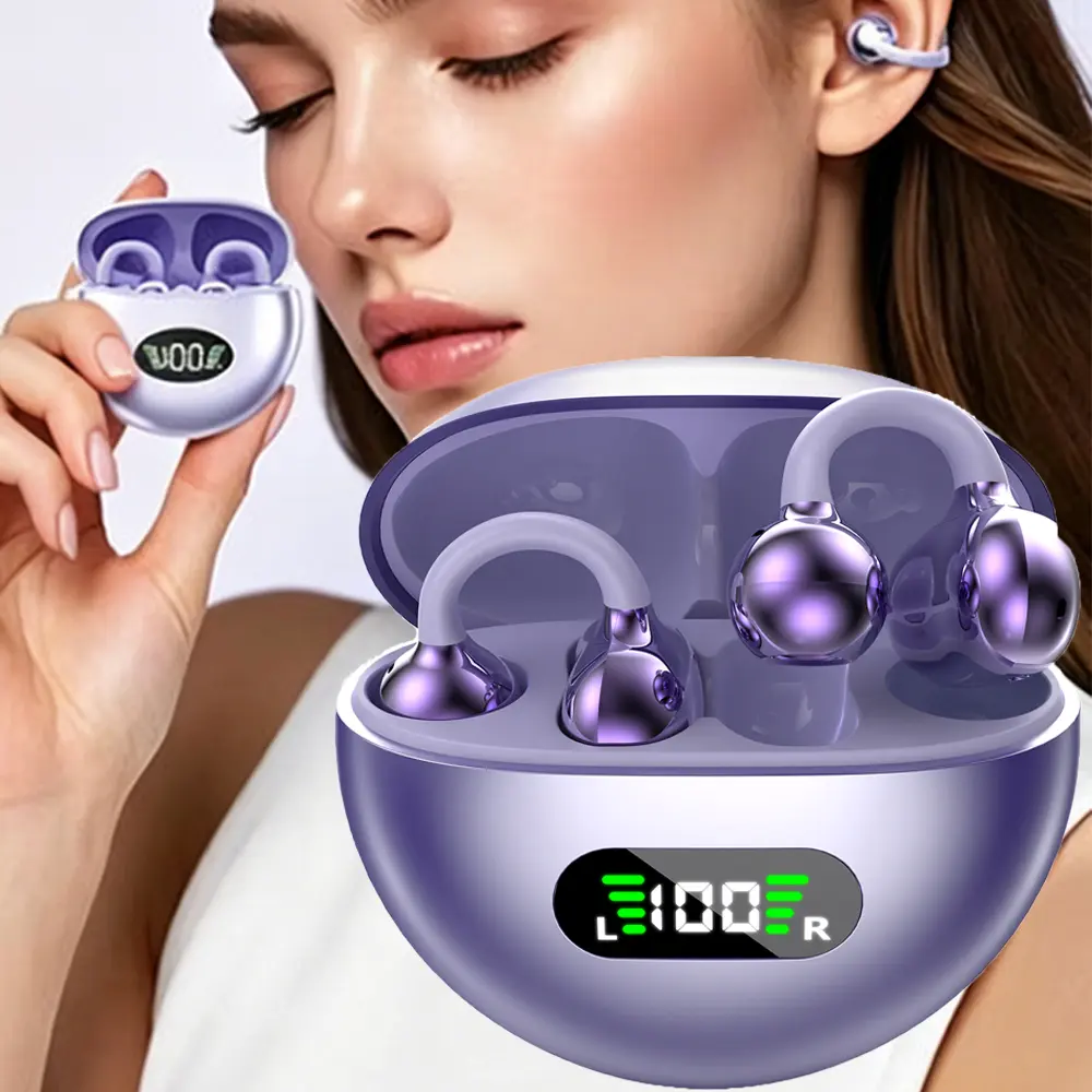 Tempomind Fashionable Ear Clip Bluetooth-compatible Earphones Suitable for Daily Use