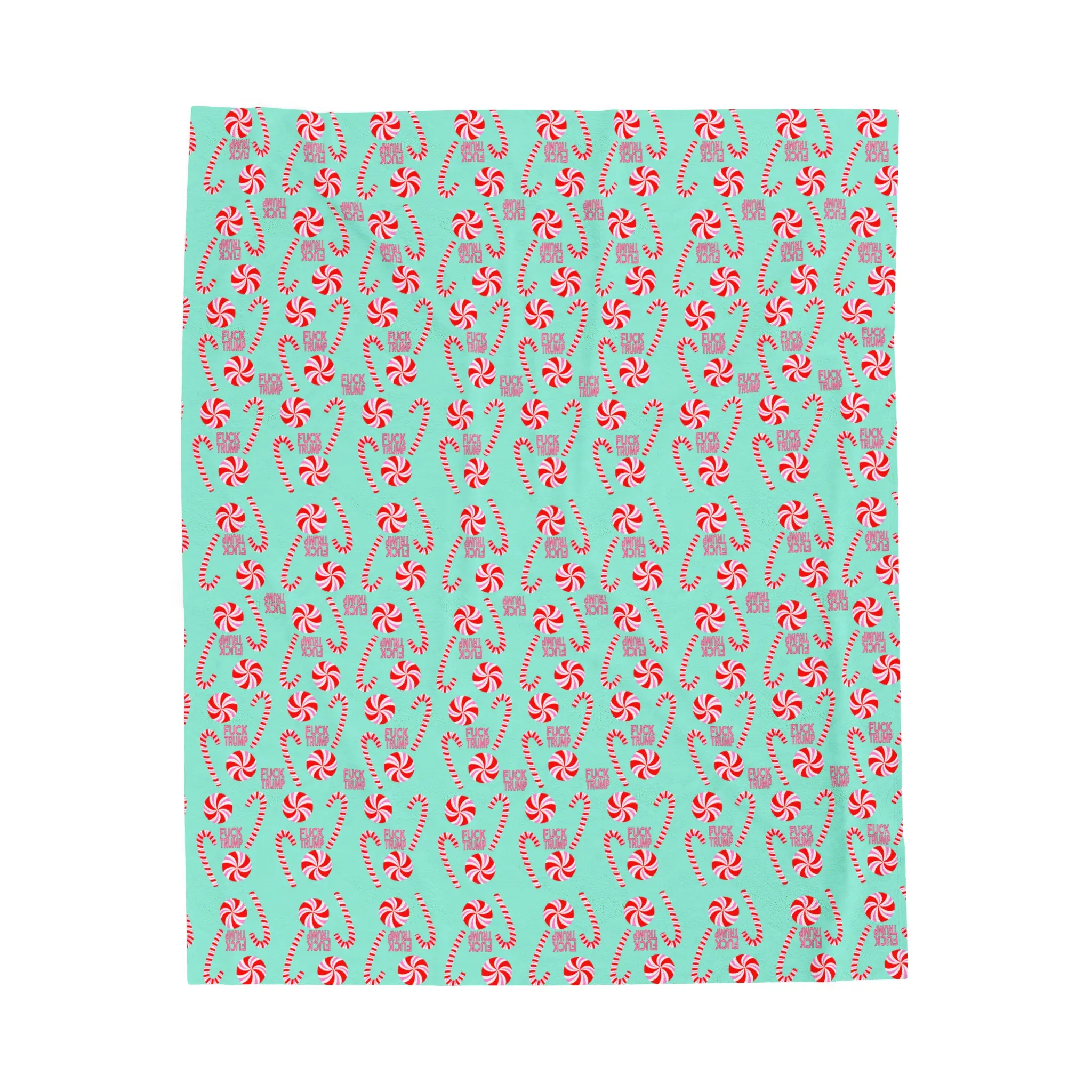 Subtle Peppermint Velveteen Plush Blanket