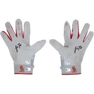 J.T. Realmuto Philadelphia Phillies Autographed Game-Used Gray Nike Batting Gloves from the 2025 MLB Season - NF70450501-02 - Fanatics Authentic Certified
