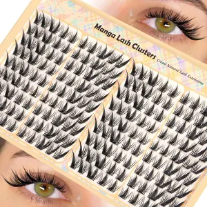 Natural Fluttering Eyelash Clusters, Left/right Anime Fox Sexy Long Pointed Lashes, C Curl Individual False Eyelash Lash Extensions, DIY at Home, 180 Pcs