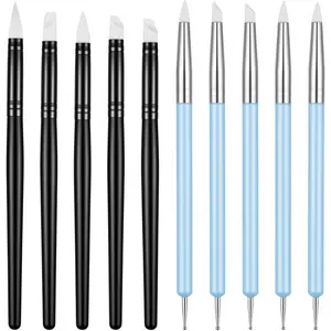 10 count  Clay Tools,  Brushes for Crafts Polymer Modeling Dotting Tool Clay Texture Tool Silicones Sculpting Tools for DIY Handicraft Embossing Pottery Nails