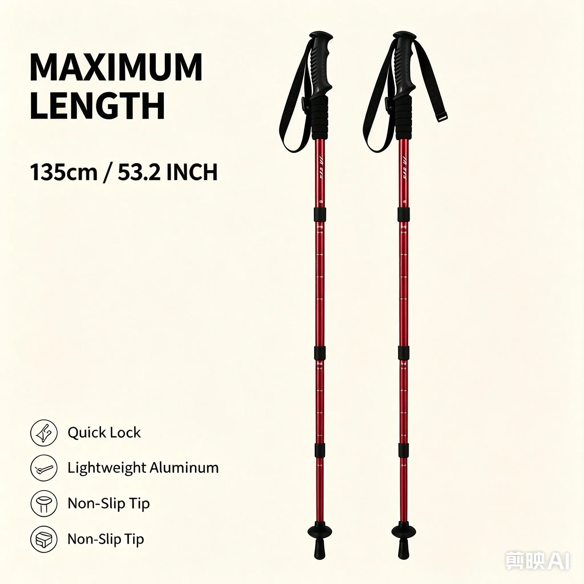 Men's & Women's Adjustable Collapsible Staff Hiking Sticks - Lightweight Non-Slip Hard Aluminum Alloy Walking Poles for Mountaineering, Hiking