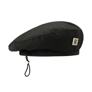 Nylon Beret Hat, Waterproof Beret with Metal K Logo, Fashion Party and Festival Women's Hat, Stylish Business Accessory, Unique Touch