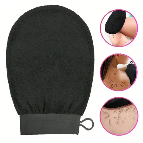 1/2-Pack Korean Exfoliating Gloves, Visible Dead Skin Removal, for Spray Tan & Keratosis, 100% Viscose Fiber Body Scrub Mitt, Exfoliator Glove