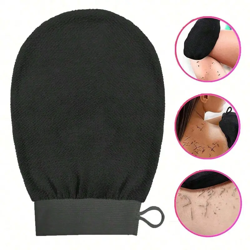 1/2-Pack Korean Exfoliating Gloves, Visible Dead Skin Removal, for Spray Tan & Keratosis, 100% Viscose Fiber Body Scrub Mitt, Exfoliator Glove