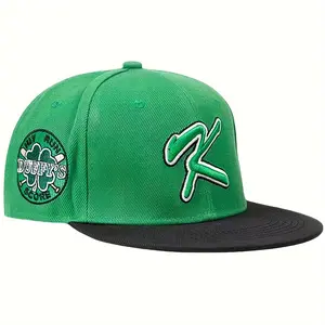 Jarius G-Baby Evans Hardball Baseball Cap, 90s Movie Hip Hop Hat, Embroidered Letter "K", Adjustable Snap-back Dap Cap, Green Black Hip Hop Cap