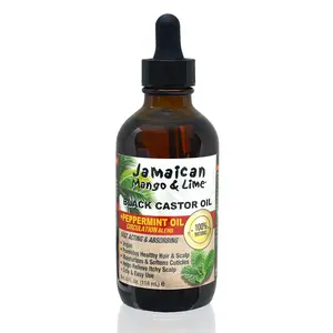 Jamaican Mango & Lime Black Castor oil, Peppermint, 4 Fl Oz Scalp Growth Oil Natural Haircare Formula