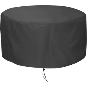 Fire Pit Cover, 48 inch Cover for 45-48 inch Round Firepit,  Windproof  UV-Resistant Heavy Duty Cover for Outdoor Patio Firepit Table - Black