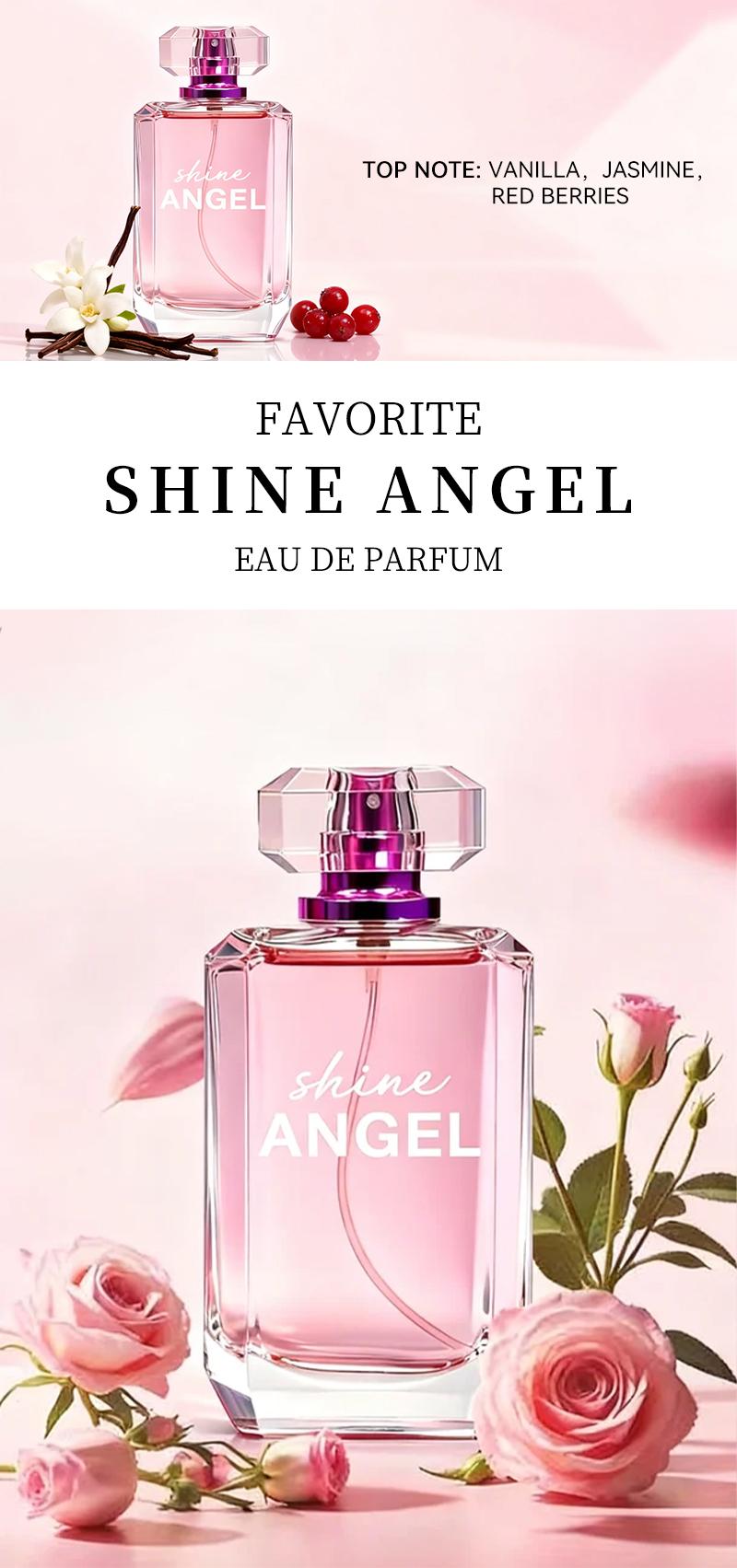 Shine Angel 3.4 fl Oz Women's Eau De Parfum Spray Long Lasting Perfume with Vanilla Jasmine & Red Berries Flavor Perfect for Dating Daily Life Parties Gift Giving Regular Edition