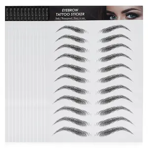 Molain 4D Hair-Like Eyebrow Tattoos - 12 Sheets Waterproof Long-Lasting Eyebrow Transfers - Peel Off Stickers - Classic Style, 132 Pairs