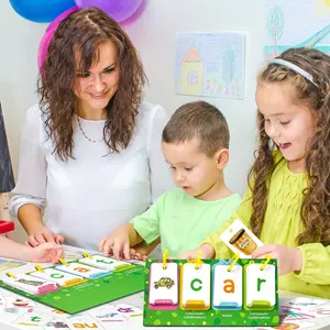 129Pcs word generator game, desktop phonics flash card, vision, preschool classroom word game, early childhood phonics education learning tool, special education, speech Therap, Vocabulary Flashcards (details, shapes and colors are random)