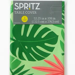 Juego de 6 Manteles Tropical Desechable 52 x 108 pulgadas | Diseño de Hojas y Flores | Ideal para Fiestas, Eventos, Interiores y Exteriores | Uso Único