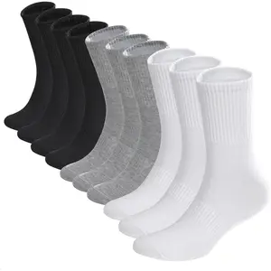 10 Pairs Thin Cotton Crew Athletic Socks Sports Gym Running Hiking Calf Socks for Women