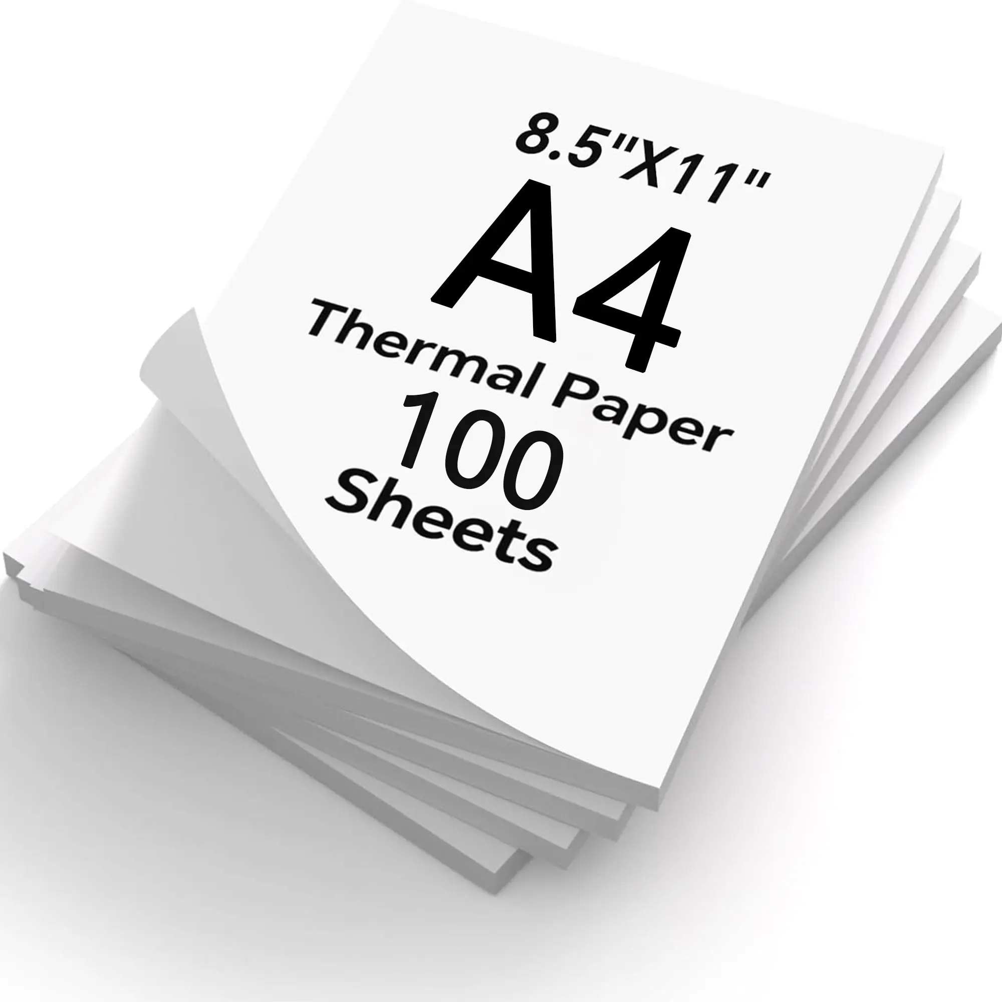 100 Sheets A4 Thermal Paper for Portable Printers, Thermal Printing Foldable Design Print Paper for Home Office, Office Supplies, Stationery Supplies and Study Use, Student Essentials, Compatible with Thermal Printers