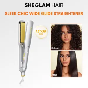【BOGO SALE】SHEGLAM HAIR Sleek Chic Wide Glide Straightener 1.5 inch/36mm