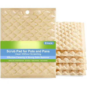 6 count Non-Scratch Dish  for Kitchen, Cleaning Pads for Non Stick Frying Pans, Scouring Pad,Dishwasher Safe,Soft Dish Sponges for Washing Dishes, Scratch-Free Glass Cooktop Pads