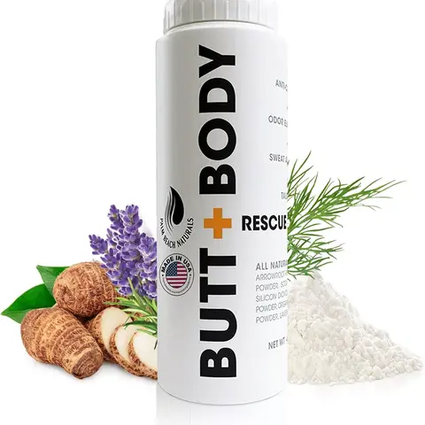 Foot Sense - Butt & Body Rescue Powder, Talc-Free Natural Deodorant for Men & Women - Lightweight Body Care, Odor Control, Sweat Absorption, Chafing Prevention, Cooling Sensation, 4oz