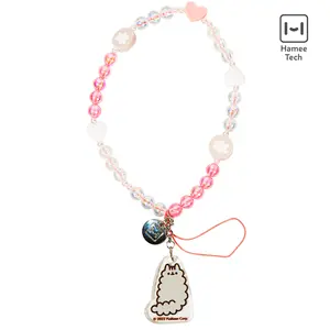 Pusheen the Cat Beaded Charm Mobile Phone Wrist Strap - Stormy