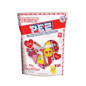 PEZ Mini Valentine’s Party Bag – 12 Heart & Emoji Candy Dispensers, 3.48 oz