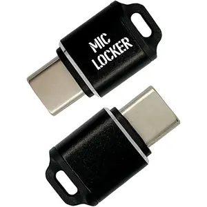 2 Pac Type-C Microphone Mute Adapter – Privacy Protector Plug for Secure Audio Control, USB-C Mic Disabler for Zoom, Teams, Meetings, and Calls