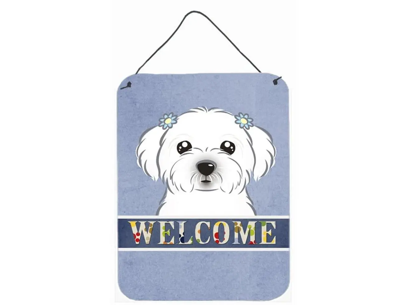Carolines Treasures BB1394DS1216 Maltese Welcome Aluminium Wall & Door Hanging Prints, Home Decor Accent for Indoor Spaces