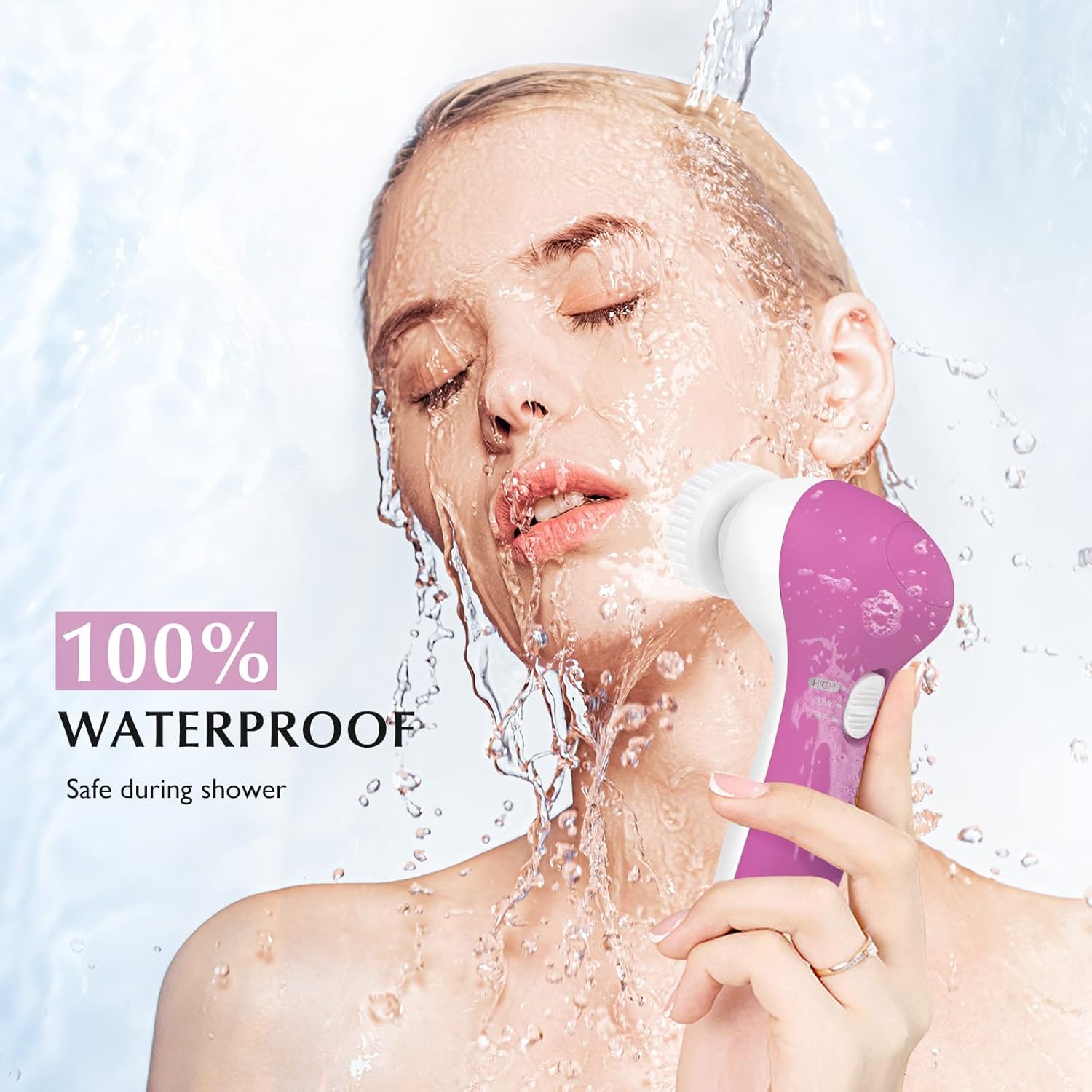 Waterproof Electric Facial Cleansing Brush with 5 Heads, Deep Exfoliating Face Scrubber, Perfect Mother's Day Gift Skincare Tool for Women & Men