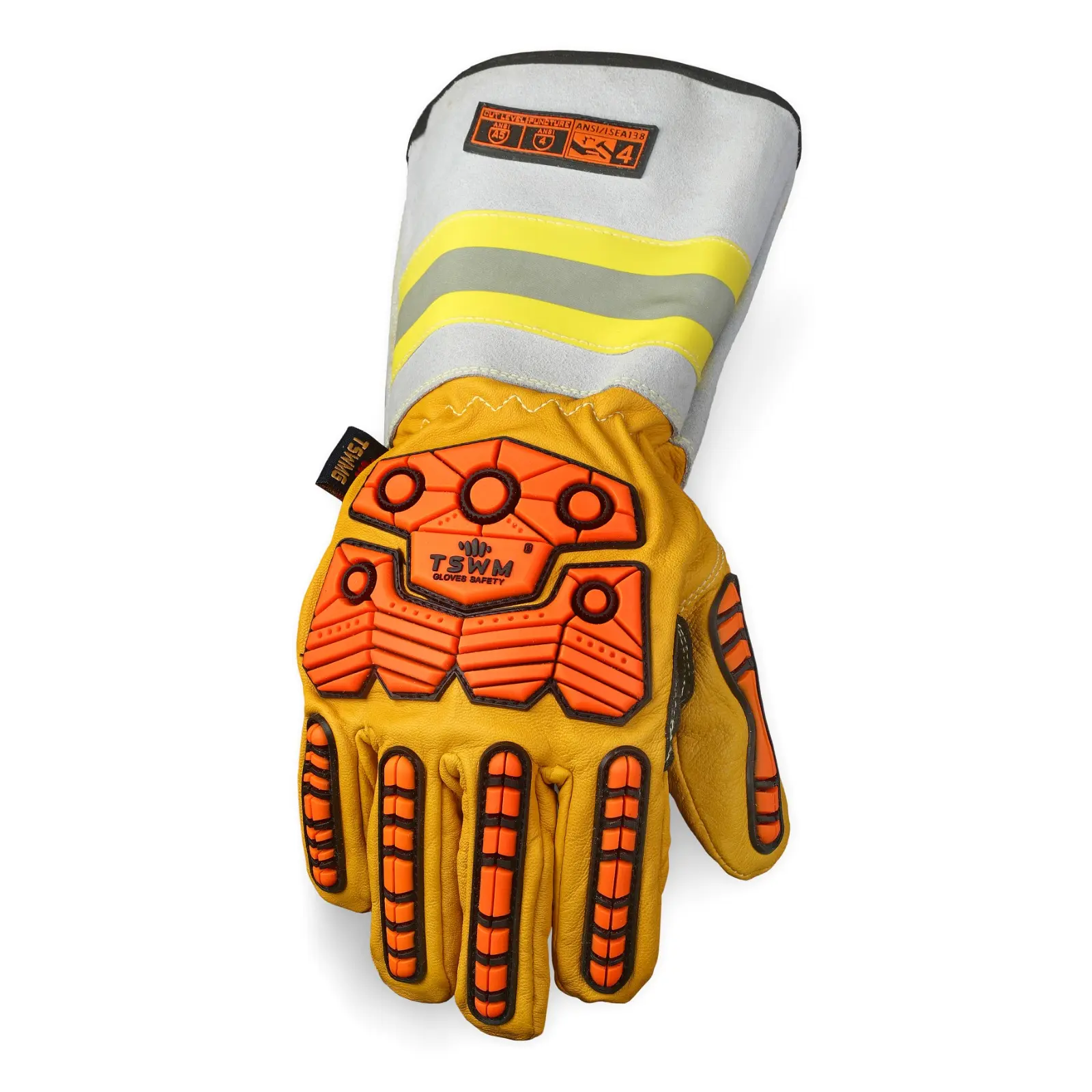 TSWM Full Grain Goatskin Protective Work Gloves for Yes Welders & Construction Workers, Cowhide Split Cuff, Kevlar-Stitched, Impact Safe with Superior Impact Protection, Heat Resistant MIG-TIG Welding Safety Equipment