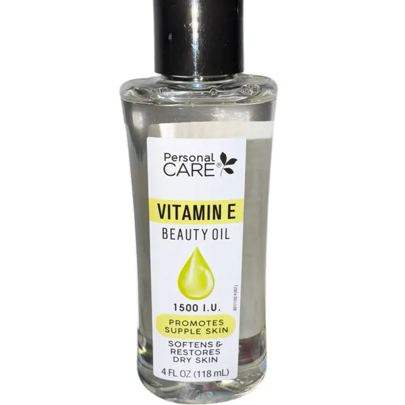 Vitamin E Beauty Oil 1500 I.U. Promotes supple skin, softens, and restores dry skin. 4Fl oz 118ML
