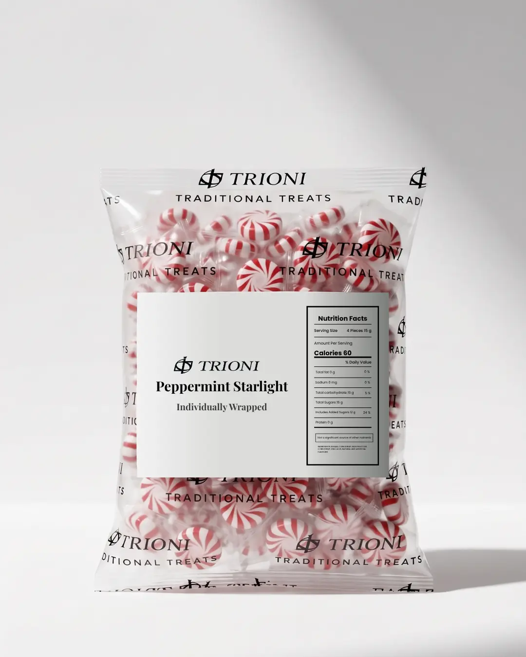 TRIONI Peppermint Mint Individually Wrapped Hard Candy TRIONI Peppermint Mint Individually Wrapped Hard Candy