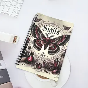 Classic Magic Book Guide, Design, Includes Symbols & Runes, Dark Rituals, Portable Handbook for Spells & Mystical Practices, Spiral Notebook Journal