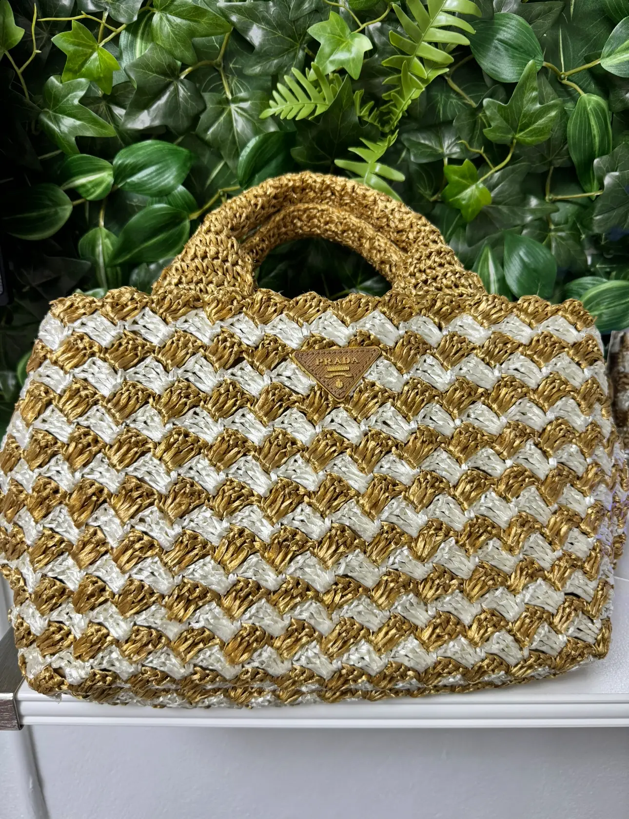 Pre-owned PRADA Raffia Handbag Handbag