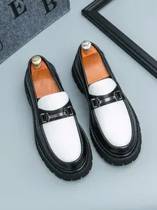 Men's Round Toe Closed Derby Shoes, Thick Sole Height Increase, Business Casual Office Shoes Wide Fit, Anti-Slip Rubber Bottom, Durable, Footwear