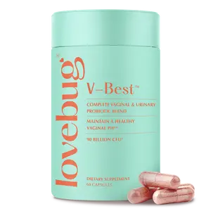 Lovebug V-Best Vaginal Probiotics - 90 Billion CFU Womens Probiotic for PH Balance, Urinary Tract Health, BV & Odor, Probiotics for Women with Lactobacillus Acidophilus, Rhamnosus GG, Reuteri Healthcare Dietary