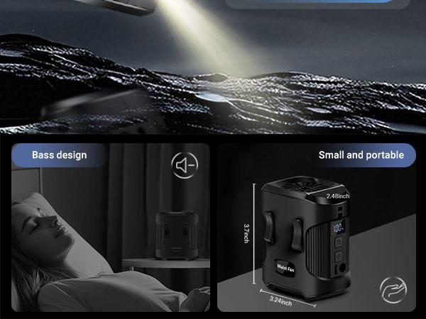 Portable Wearable Waist Fan with 3-Speed Brushless Motor 12m/s Strong Wind LED Display Type-C Rechargeable 24H Runtime Hands-Free Clip-On Neck Fan with SOS Flashlight Power Bank for Outdoor Workers Construction Hiking Camping Portable Wearable Waist Fan with 3-Speed Brushless Motor 12m/s Strong Wind LED Display Type-C Rechargeable 24H Runtime Hands-Free Clip-On Neck Fan with SOS Flashlight Power Bank for Outdoor Workers Construction Hiking Camping