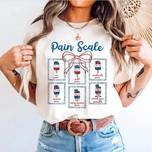 Pain Scale Nurse T-Shirt, 4th of July Nurse Shirt, Patriotic Popsicle Pain Scale Tee, Nurse Pain Assessment Independence Gift, Nurse Gifts, For Her