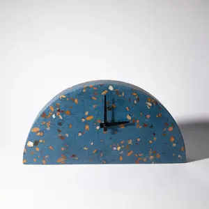 Mantle Clock | Chunky Cobalt Terrazzo