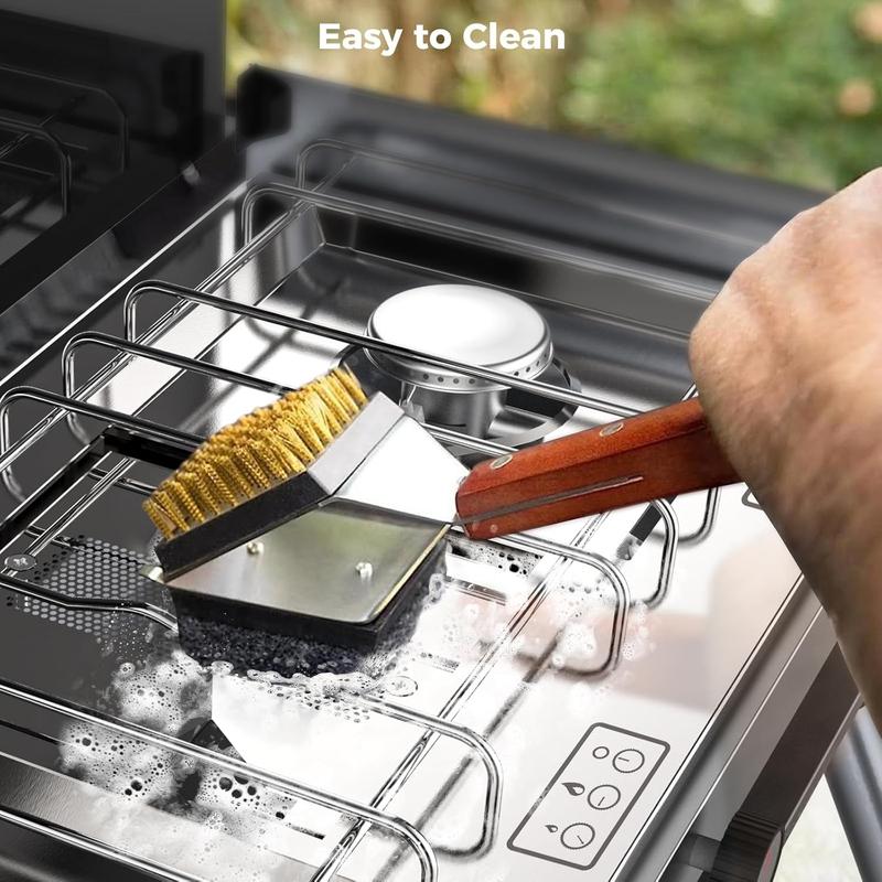 CAMPLUX PROPANE CAMPING STOVE 2 BURNERS & 1 GRILL, 15,000 BTU AUTO-IGNITION, BLACK