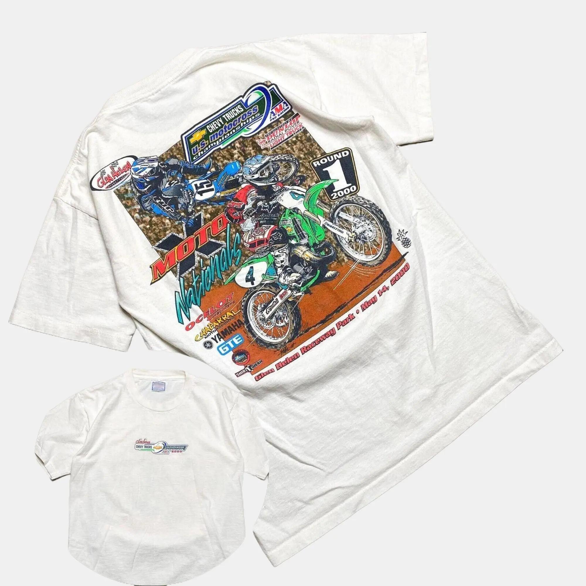 Vintage 2000 Motocross Nationals T-Shirt – Glen Helen Racing Graphic Tee for Bikers & MX Fans